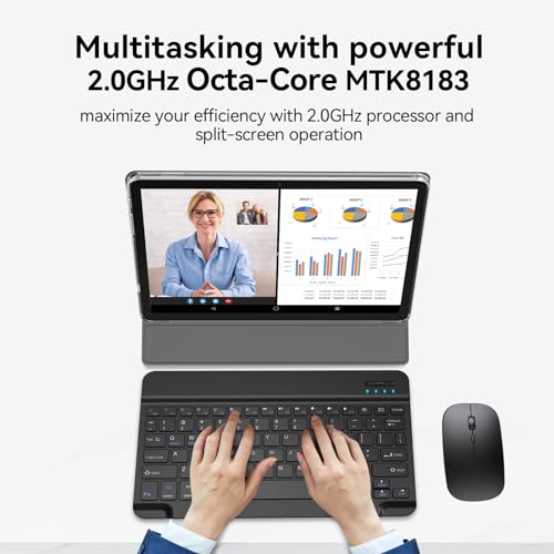 Android Tablet 10 Inch, 2024 Newest Android 13 Tablet, 128GB Storage+16GB RAM (8+8Virtual), Octa-Core Processor, 5G WiFi Tablet, 2 in 1 Tablet with Keyboard and Case, 13MP+8MP Dual Camera, GPS, Black
