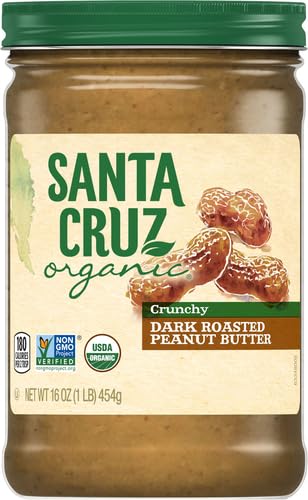 Santa Cruz Organics Crunchy Dark Roasted Peanut Butter, 16 Ounce