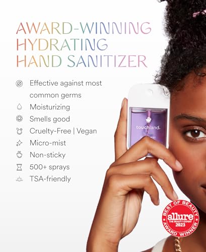 Touchland Power Mist Hydrating Hand Sanitizer Spray, BLOSSOM 3-Pack (Lavender, Vanilla, Rainwater), 500-Sprays each, 1Fl Oz Travel Size (Set of 3)