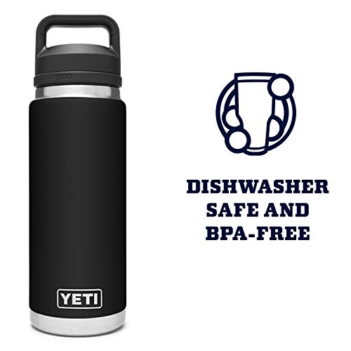 YETI Rambler 26 oz Bottle, Vacuum Insulated, Stainless Steel with Chug Cap, Black