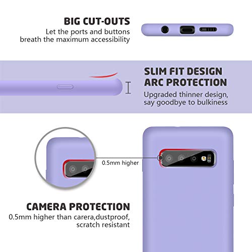 Abitku Compatible with Galaxy S10 Case, Liquid Silicone Microfiber Cloth Lining Full Body Cover with Screen & Camera Protection 6.1 inch 2019, Clove Purple