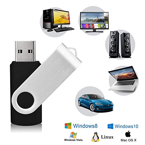 KEXIN 100 Pack 1GB USB Flash Drive Bulk Pack Thumb Drive Bundle USB Drives Jump Drive USB Stick 1 GB Swivel Design Memory Stick Black