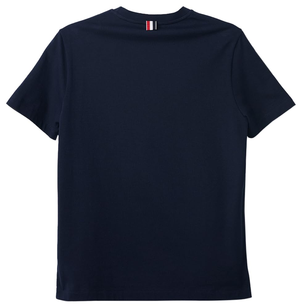 Thom Browne, Men's Short Sleeve Tee With Print, Small, Navy