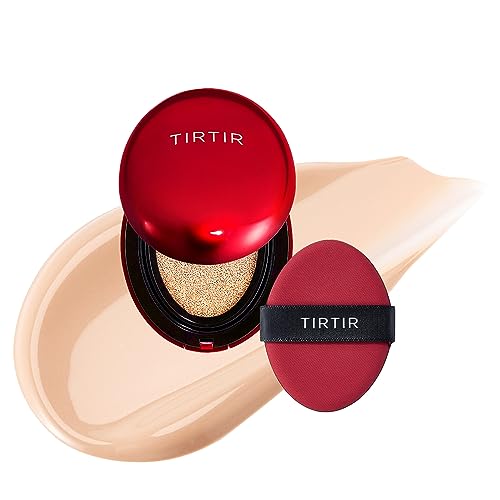 TIRTIR Mask Fit Red Cushion Foundation | Full coverage, Weighless, Skin fit, Satin Glow Finish, Korean cushion foundation (#27N Camel, 0.63 Fl Oz (Pack of 1))