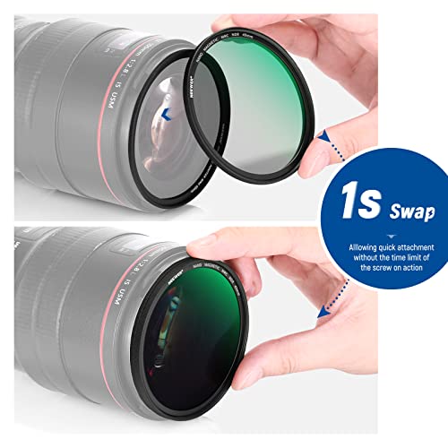 NEEWER 49 mm Magnetic ND Filter Set, ND4 ND8 ND64 ND1000 Magnetic Neutral Density Filter with Magnetic Adapter Ring and Filter Bag, Optical HD Glass with 30 Layers Nano Coating, Scratch/Waterproof