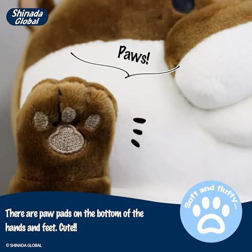 Shinada Global Original Mochi Otter Plushies - Squishy and Cute Sea Otter Plushies for Girls Boys, Kawaii Ultrasoft Polyester Fabric, Huggable & Durable, 11.8in(Brown)