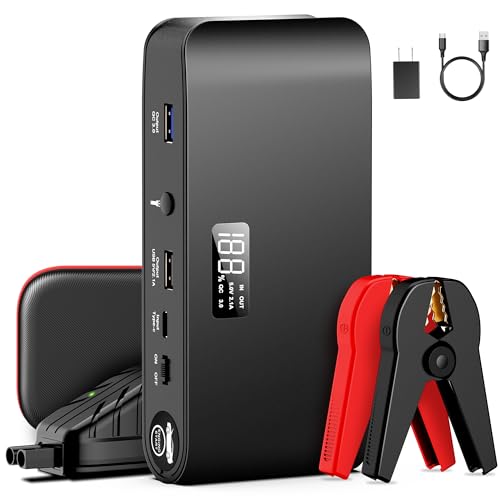 Jump Starter,1600A Car Battery Jump Starter(up to 7.2L Gas and 5.5L Diesel Engine),Portable Car Jump Starter,12V Car Battery Charger, Battery Booster, Jump Box with USB 3.0 Wall Charger