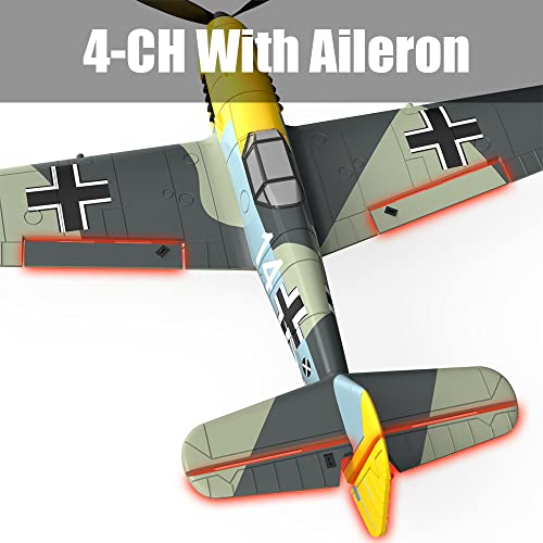 Remote Control Airplane BF109, 4 Channel RC Plane with 6-Axis Gyro, WW2 Warbird Aerobatic Park Flyer Gift for Adults & Kids