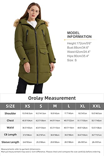 Orolay Women's Thickened Down Jacket Winter Warm Down Coat ArmyGreen