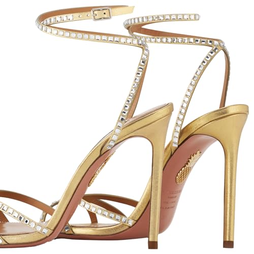 Aquazzura Last Dance Sandal 105, Platino, 8