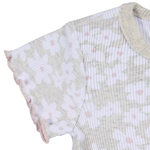 Gerber Baby Girls' 2-Pack Short Sleeve Cotton Dresses, Pink Small Floral, 12 Months