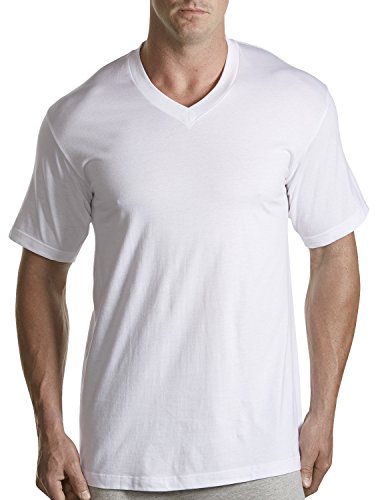 Harbor Bay by DXL Men's Big and Tall 3-pk V-Neck T-Shirts White 4XLT