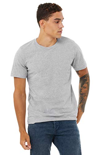 Bella Canvas Mens Airlume Cotton Crew Tee T Shirt, Athletic Heather, Small US