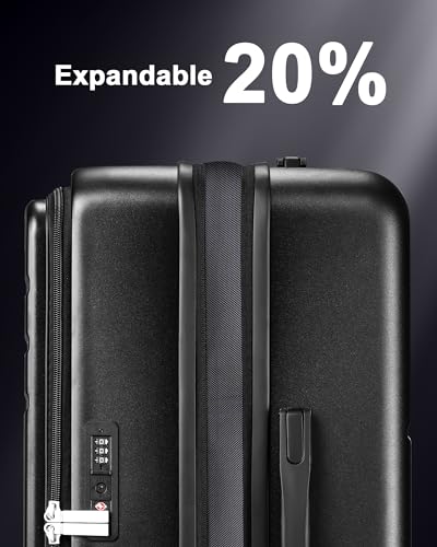 Suitour Expandable PC Hard Shell Luggage Sets,20" Carry-On 24" Checkd Luggage sets 2 piece, Travel Business Suitcase Set