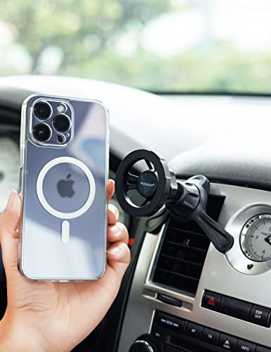 PROfezzion Deluxe for MagSafe Car Mount - Phone Holders for Your Car 360° Magnetic Vent or Dashboard 2 in 1 Metal Version Compatible with iPhone 15 14 13 12 Pro Max Plus for Car Magsafe 3 Accessories