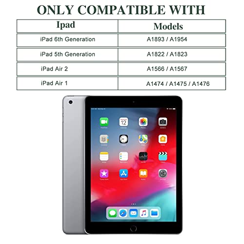Ipad Air Case/Ipad Air 2 Case/Ipad 9.7 Inch 2017 2018 Case/Vimorco Soft TPU Back Cover with Adjustable Stand Protector Case for Ipad 5th 6th Gen, Auto Wake/Sleep, Red Composition Book