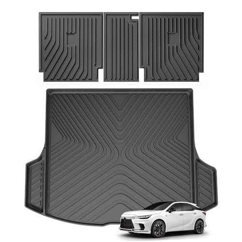 SMABEE Fit for 2023 2024 Lexus RX Floor Mats TPE All Weather Floor Liners for 2024 Lexus RX350 RX350h RX500h 1st&2nd Row Car Mats Protective Pads Anti-Slip Waterproof Interior Accessories