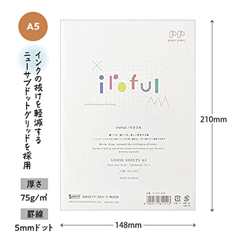 iroful 75 gsm Loose Sheet, 8.27" x 5.85", 100 Sheets/Pack, 5mm-Squared, White, 1 pack (PI-A5P-H5W)