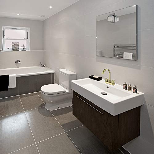 Bathroom Faucets 4 Inch Centerset Bathroom Faucet 2 Handle Faucet for Bathroom Sink with 2 and 3 Hole, Lead-Free Faucets for Bathroom Sink Vanity Rv Sink Faucet, Brushed Gold