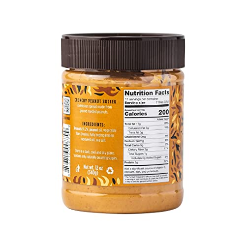 GOOD GOOD Crunchy Peanut Butter Keto Friendly - Low Carb & No Added Sugars - Vegan - No Palm Oil or Preservatives - Non-GMO - 12 oz / 340g (Pack of 1)