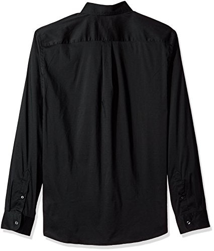 Dockers Men's Classic Fit Long Sleeve Signature Comfort Flex Shirt (Standard and Big & Tall), Black-Solid, 3X-Large