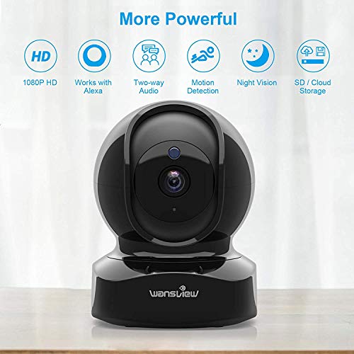 Wansview Security Camera, IP Camera 2K, WiFi Home Indoor Camera for Baby/Pet/Nanny, 2 Way Audio Night Vision, Works with Alexa, with TF Card Slot and Cloud