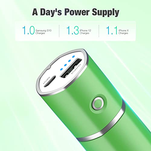 EnergyQC Slim 2 Portable Charger,Ultra-Compact 5000mAh Power Bank External Battery Compatible with iPhone,Samsung Galaxy,Airpods and More-Black