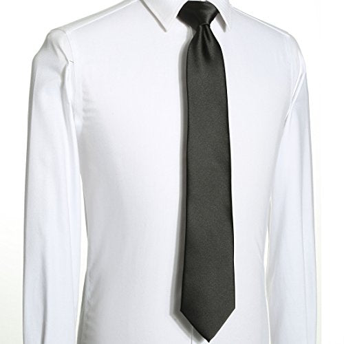 KissTies Mens Silk Truffle Brown Tie Walnut Solid Satin Wedding Necktie + Gift Box