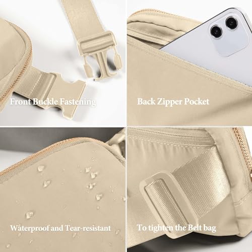 GDFYMI Crossbody Fanny Pack, Belt Bag for Women Men Waist Pack with Adjustable Strap 2 Zipper Pockets for Running Hiking Traveling Gym - Black