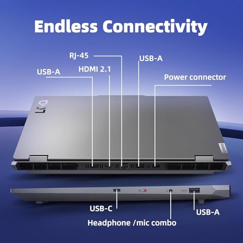 Lenovo LOQ Gaming Laptop, NVIDIA GeForce RTX 4060, Intel 13th Gen i7-13700H, 15.6" FHD 144Hz Display, 16GB DDR5 RAM, 1TB PCIe SSD, Webcam, HDMI, RJ45, Backlit KB, Wi-Fi 6, Windows 11 Home, Grey