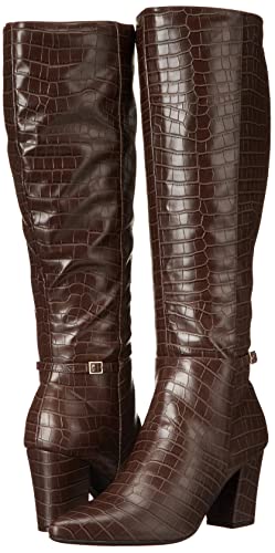 LifeStride Womens Stratford Knee High Boot Dark Chocolate Croco 8 W