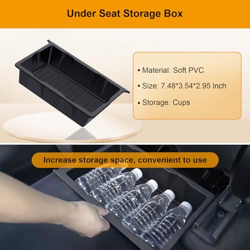 BANKKY Center Console Organizer Tray for Tesla Model 3 Y Accessories 2023 2022 2021, Velvet Anti-Scratch Storage Box, Easy to Install with Smooth Slide