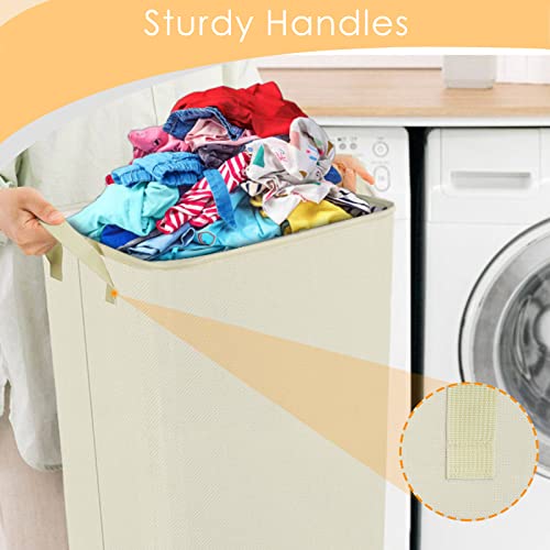 SNIGJAT Large Laundry Hamper, Tall Laundry Hamper with Sturdy Handles, Hampers for Laundry, Rectangular Dirty Clothes Hamper for Bedroom, Extra Large Laundry Basket for Clothes Toys (80 L)