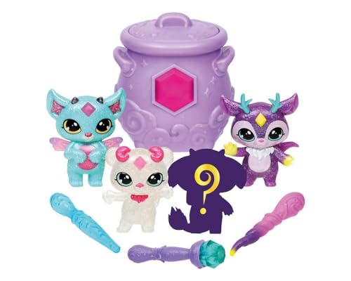 Magic Mixies Mixlings Sparkle Magic Mega 4 Pack, Magic Wand Reveals Magic Power, for Kids Aged 5 and Up