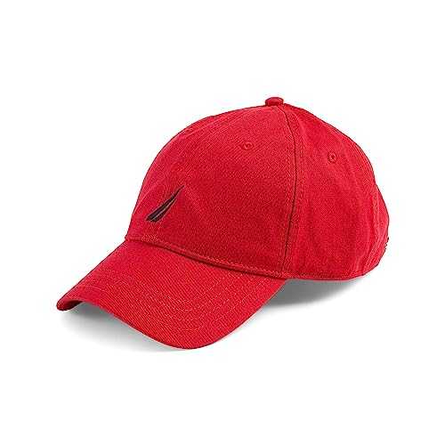 Nautica Men's Twill 6-Panel Cap,Deck Red,One Size