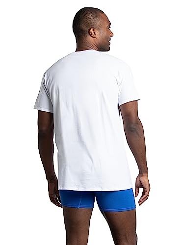 Fruit of the Loom Men's Stay Tucked Crew T-Shirt - Large - White (Pack of 6)