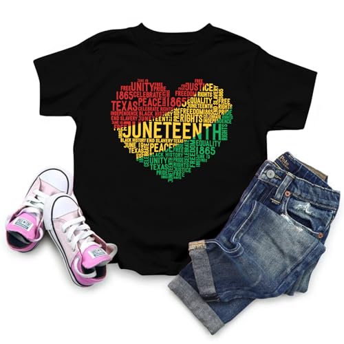 CAZYCHILD Toddler Juneteenth Shirts Boys Girls Black History Freedom T-Shirt Celebrate 1865 June 19th Kids Tops