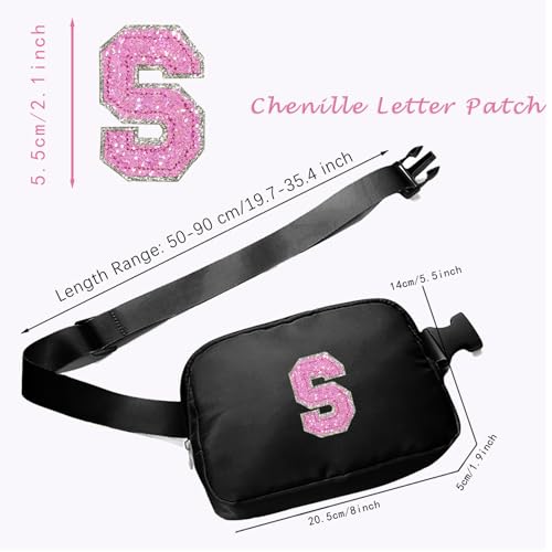 COSHAYSOO Purple Belt Bag Crossbody Initial Fanny Waist Pack Preppy Cute Trendy Gifts for 5 6 7 8 9 10 11 12 13 14 Year Old Girls Preteen Tween Teen Birthday Christmas Valentines Easter Letter W