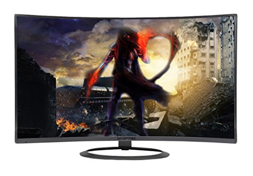 Sceptre 27" Curved 75Hz LED Monitor C278W-1920R Full HD 1080P HDMI DisplayPort VGA Speakers, Ultra Thin Metal Black, 1800R immersive curvature, 2018,Metallic Black
