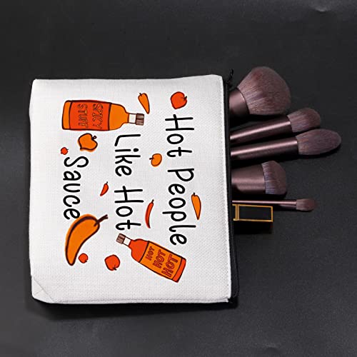 JNIAP Hot Sauce Gift Spicy Hot Mexican Food Lover Travel Cosmetic Bag Pepper Themed Gifts Makeup Bag Hot People Like Hot Sauce Toiletry Zipper Pouch