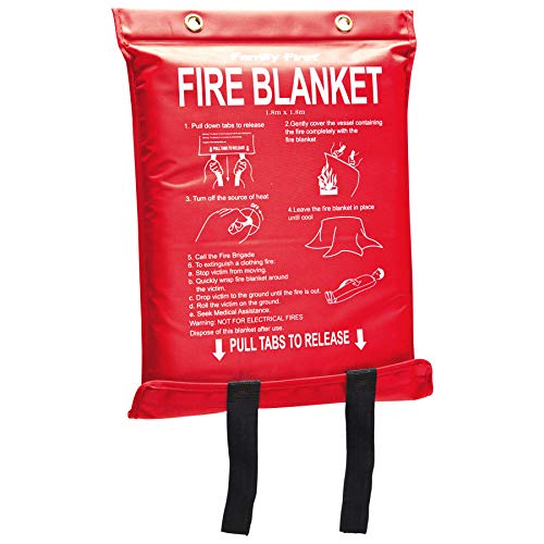 ISOP Fire Blanket Large 70 * 78 Inches – Fibreglass Fire Retardant Blanket – A-Grade Survival Blanket – Fire Suppressant Blanket – First Aid – Rescue Blanket for Home - Emergency Blanket