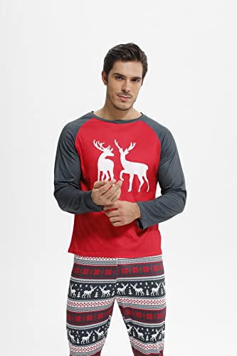 Family Matching Christmas Pajamas for Adult Letter Print Fawn Sleepwear Cotton Holiday Pjs Men Women 2 Pieces Set (6-7 Years, Christmas set 3-kids)