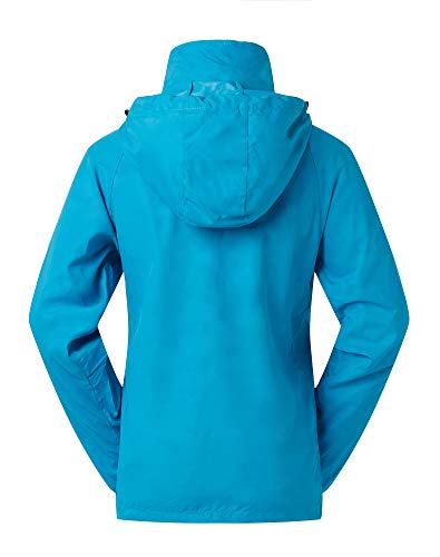 Spmor Women's Lightweight Waterproof Rain Jacket Packable Windbreaker Running Coat Pink 3XL