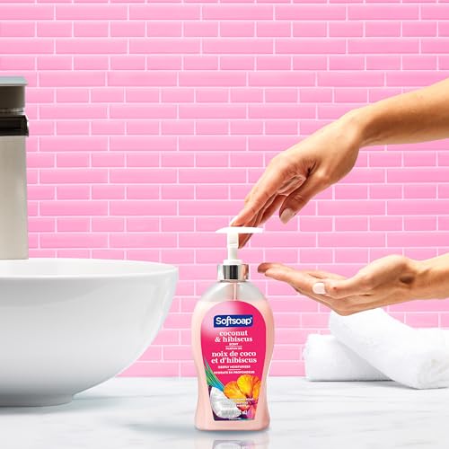 Softsoap Limited Edition Liquid Holiday Hand Soap and Moisturizing Body Wash Bundle, Including Peppermint and Pine Liquid Hand Soaps, Vanilla and Peppermint Body Washes, 4 Piece Gift Set