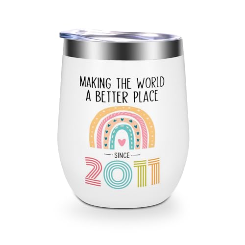 13th Birthday Gifts for Girls, 12 oz Stainless Steel Vacuum Insulated Wine Tumblers, 2011 Birthday Gifts for Girls, 13 Year Old Birthday Gifts, 13th Birthday Gift Ideas, 13th Birthday Wine Tumbler