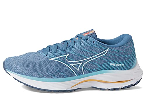 Mizuno Women's Wave Rider 26 | Neutral Running Shoe | Odyssey Grey/Quiksilver | US 8.5 Wide