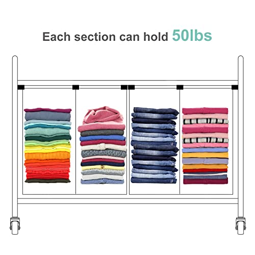 Large Laundry Basket, Waterproof, Freestanding Laundry Hamper with Wheels, Tall Clothes Hamper Laundry Sorter with Wheels for Clothes Toys in the Dorm & Family in Close Storage and Organizer