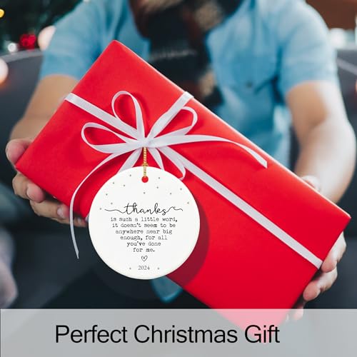 Thank You Gifts for Women, Thank You Ornament Appreciation Gifts for Women, Nurse, Teacher, Friends, Sister,Coworker, Boss, 2.9" Ceramic Thank You Christmas Ornament 2024