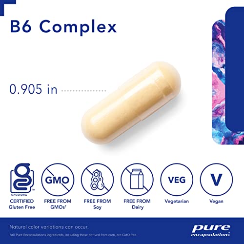 Pure Encapsulations B6 Complex - Supports Nervous System & Brain Health* - includes B Vitamins - Contains Enriched Vitamin B6 - Non-GMO & Gluten Free - 120 Capsules