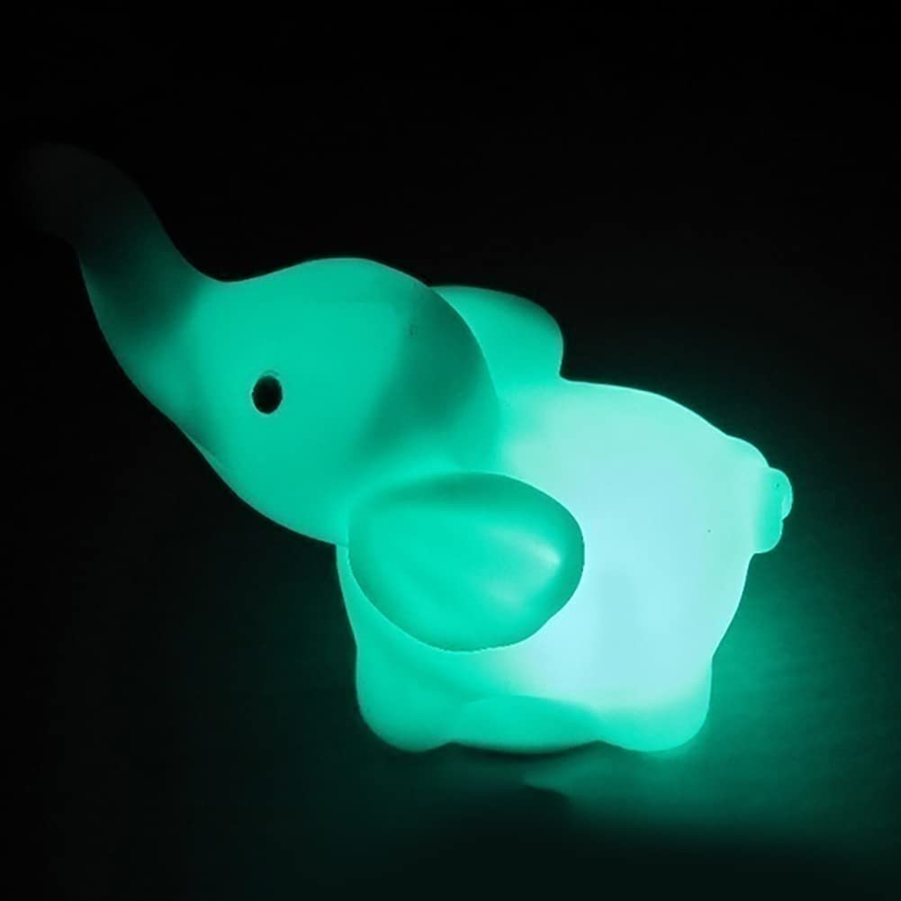 1PCS Mini LED Night Light for Kids, Lovely Elephant 7 Changing Colors On/Off Switch LED Night Light Children Gift Night Lamp for Bedroom, Bedside, Living Room, Desk Decorations 1PCS